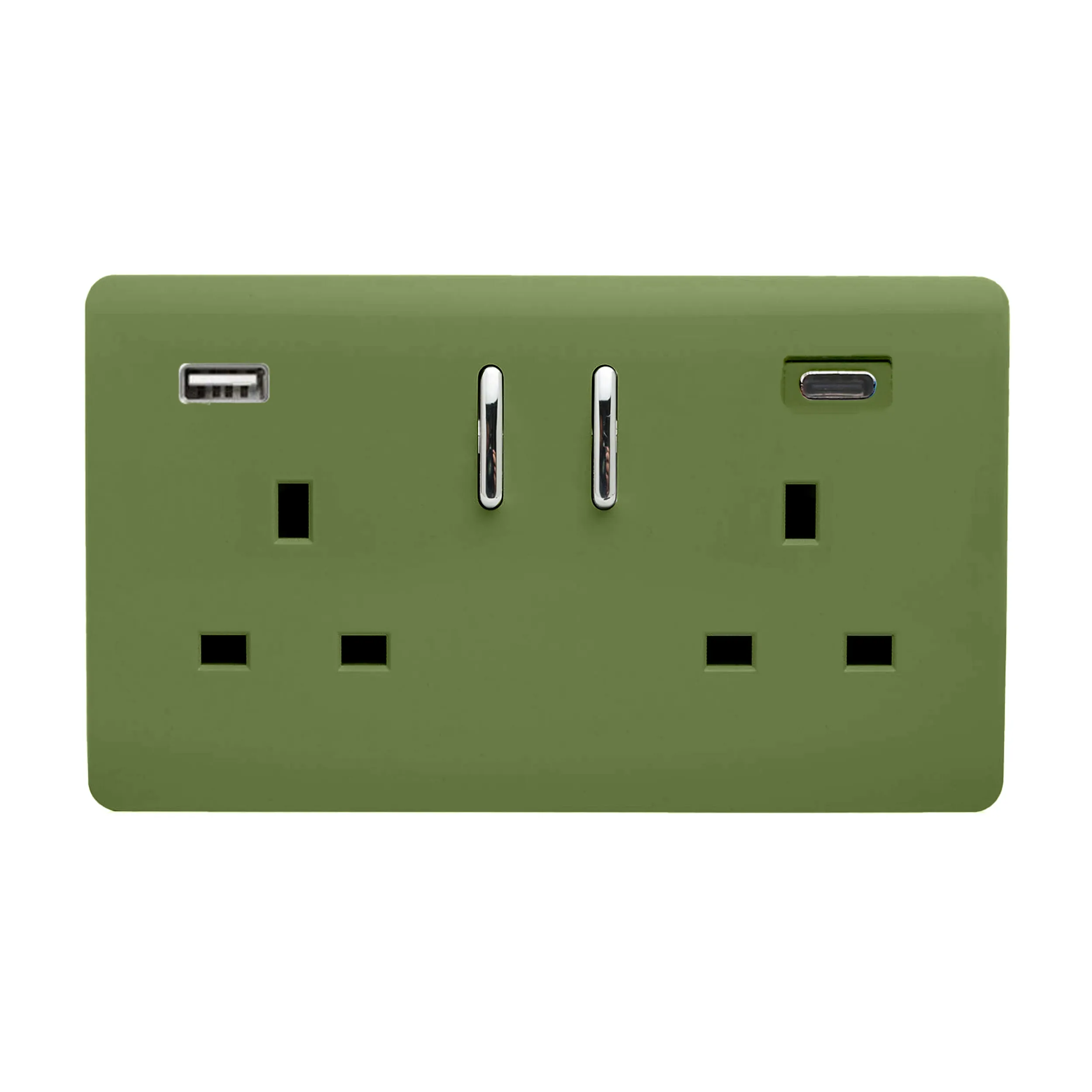 Moss Green Wiring Accessories Trendi Decorative Screwless